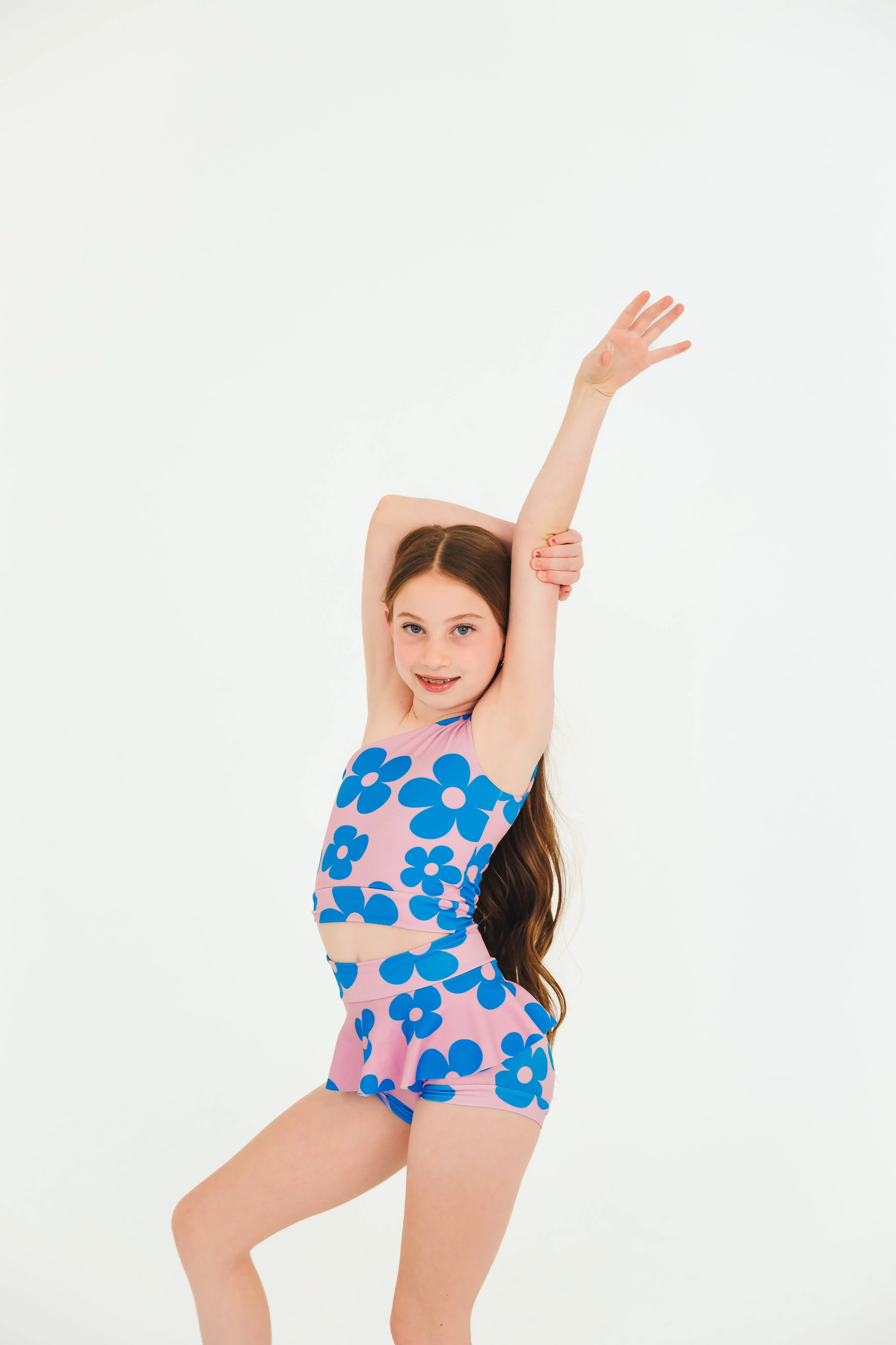 Purple Retro Floral Dance Set