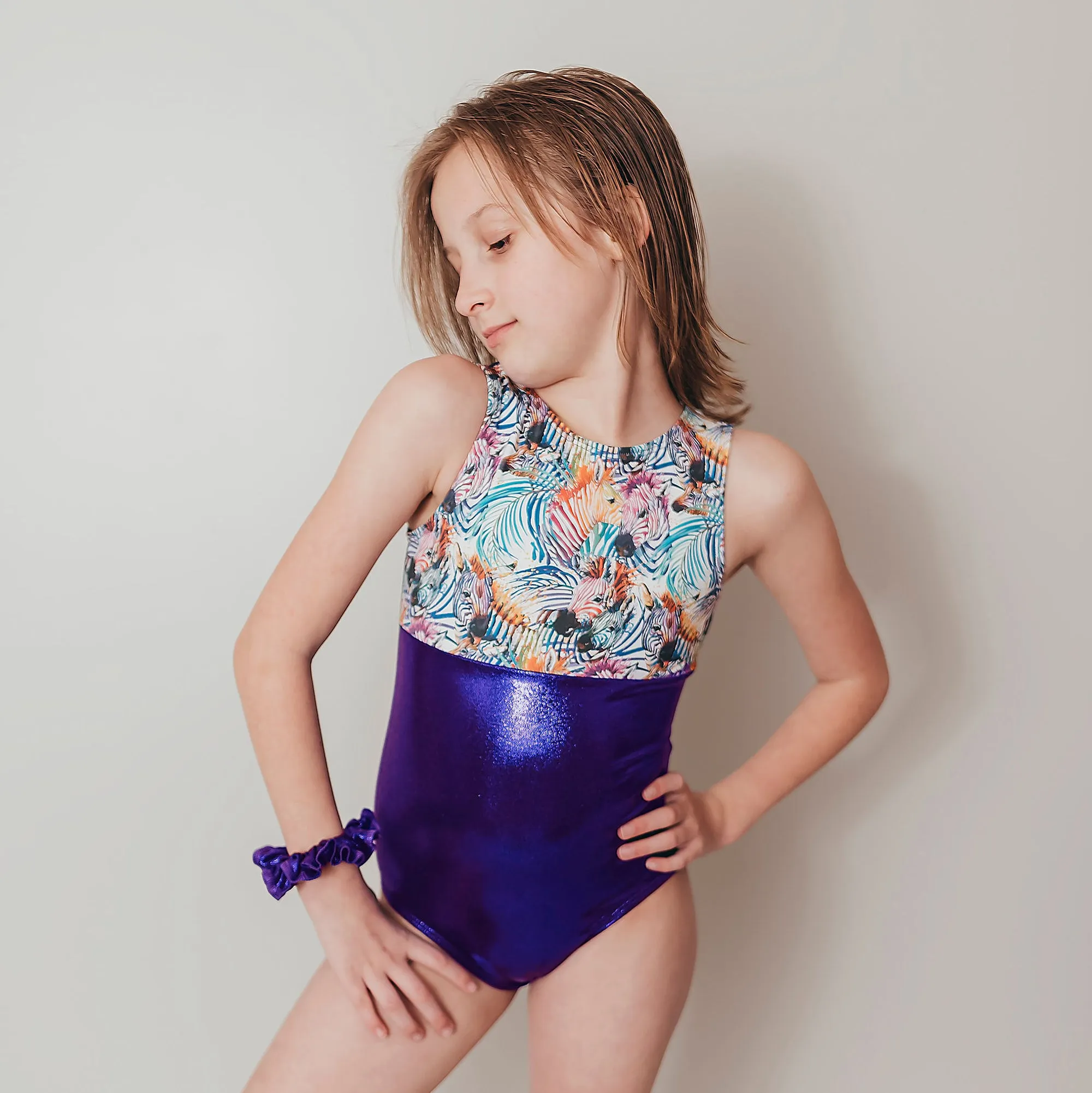 Rainbow Zebra Leotard