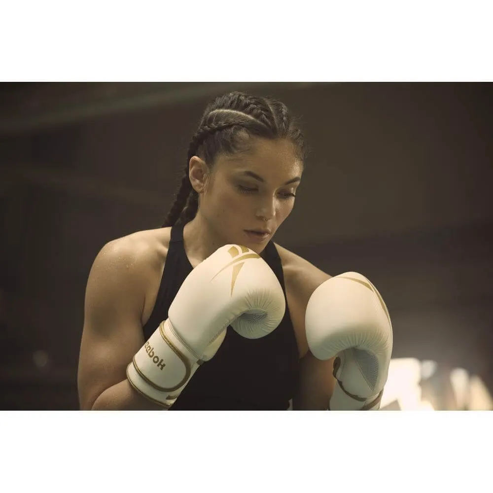 Reebok Boxing Gloves - White and Gold