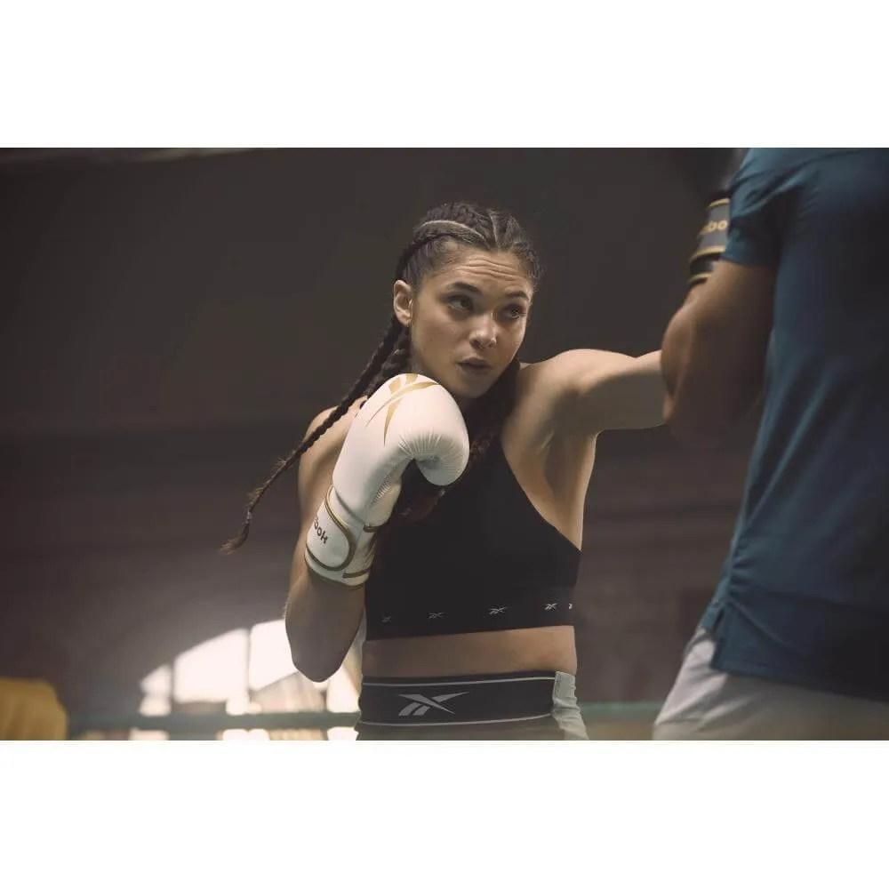 Reebok Boxing Gloves - White and Gold