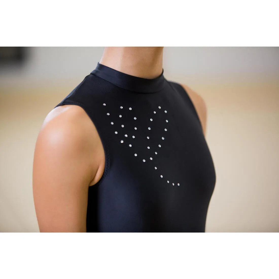 Rhythmic Gymnastics Sleeveless Leotard Rhinestones
