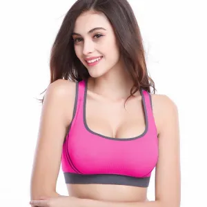 Rose Red Strappy Womens Sports Bra - High Impact Bra Perfect for Yoga, Workout, Running