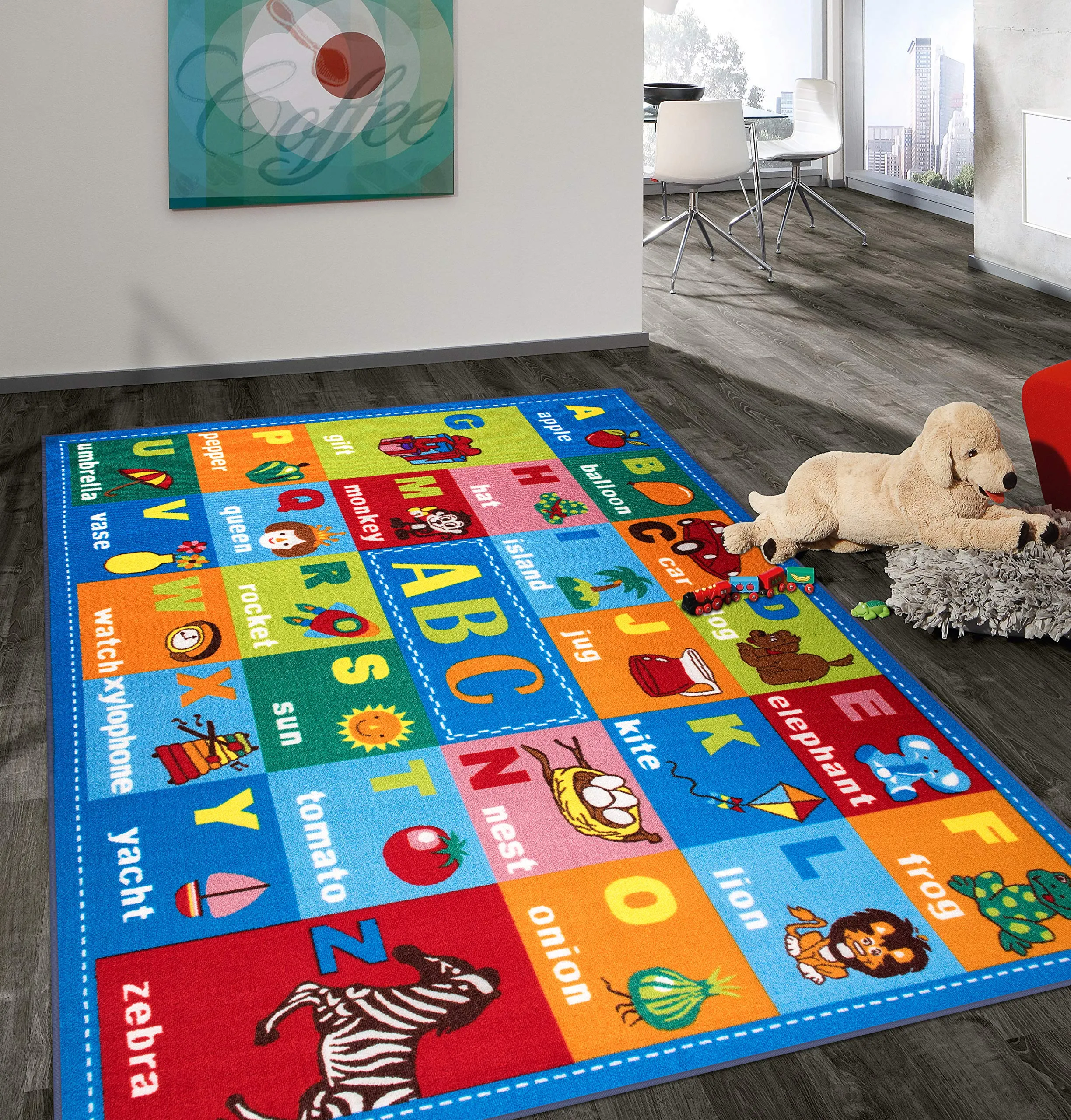 Rugshop Kids Educational Learning Alphabet Symbols Non Skid (Non Slip)