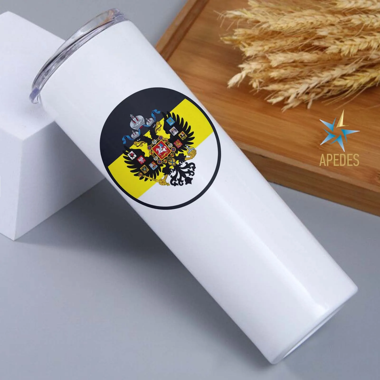 Russian Imperial Coat of Arms Stainless Steel Skinny Tumbler 20 OZ