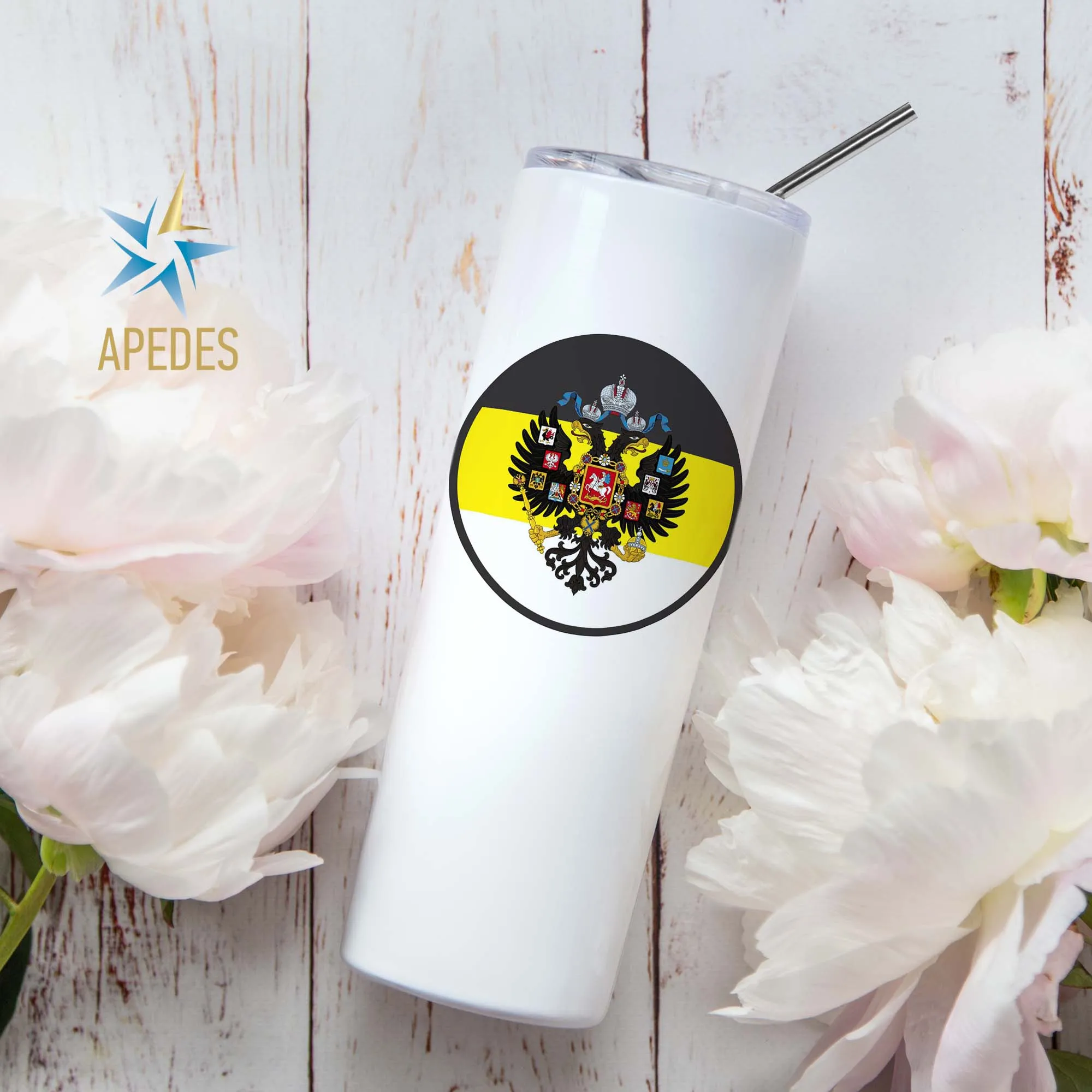 Russian Imperial Coat of Arms Stainless Steel Skinny Tumbler 20 OZ