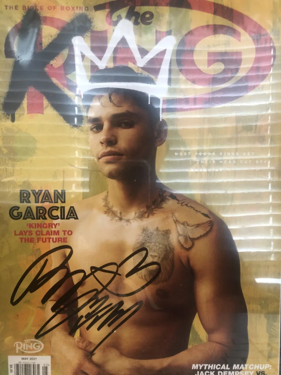 Ryan Garcia Signed Boxing Ring Magazine "king" Boxing Photo
