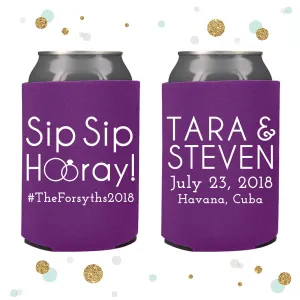 Sip Sip Hooray - Wedding Can Cooler #121R