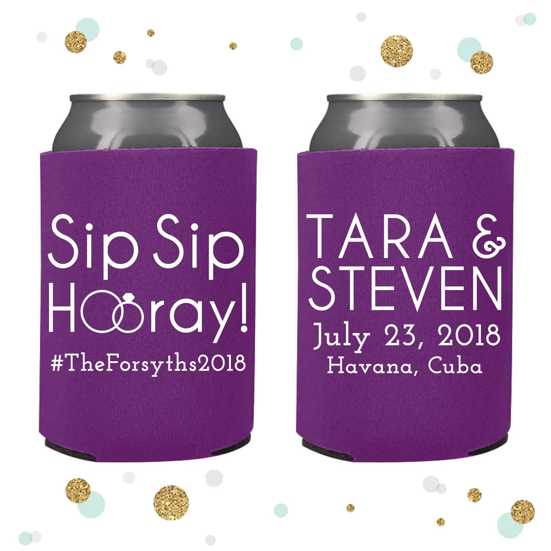 Sip Sip Hooray - Wedding Can Cooler #121R