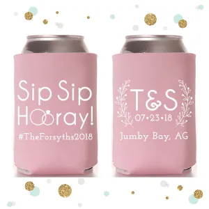 Sip Sip Hooray - Wedding Can Cooler #122R