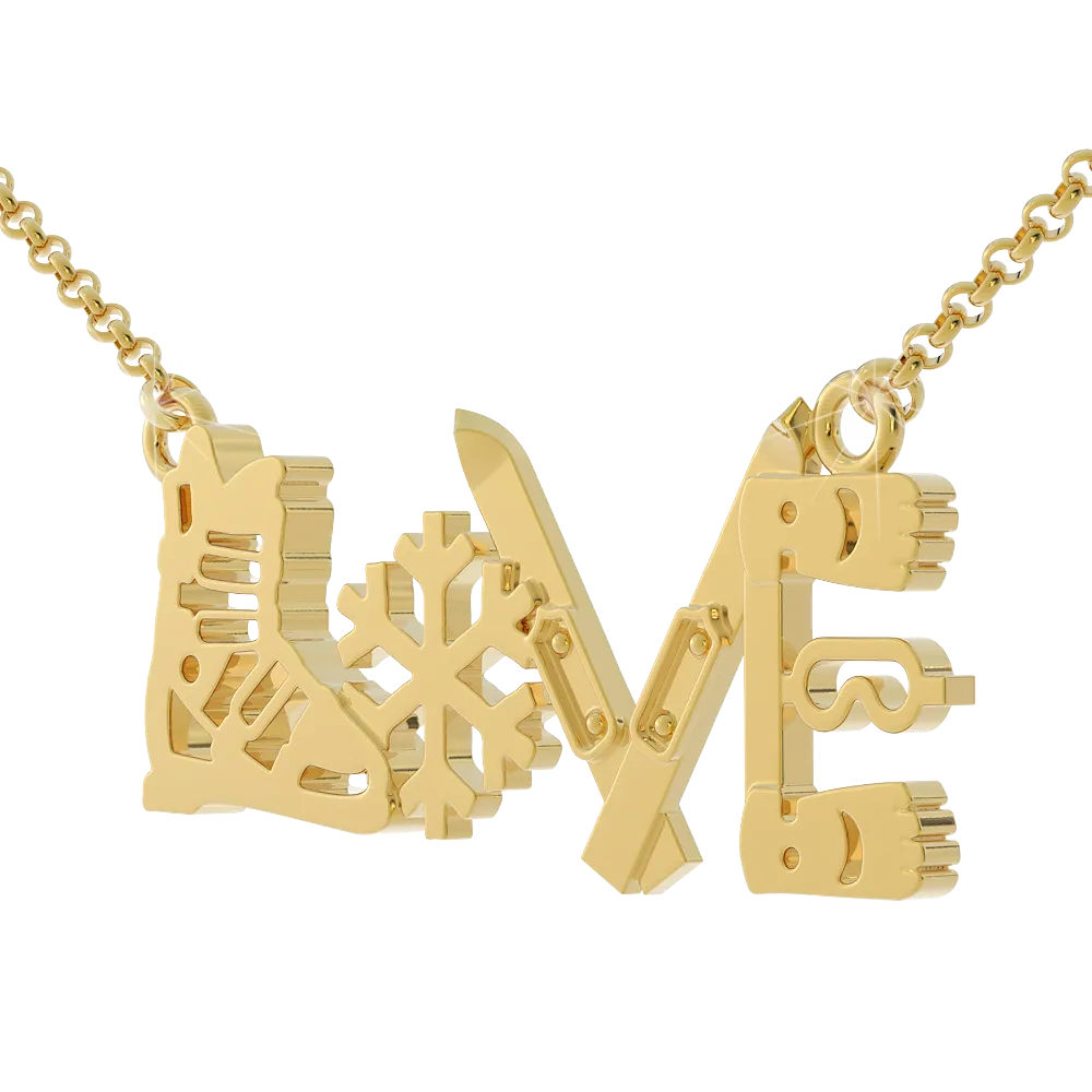 Ski Love Pendant