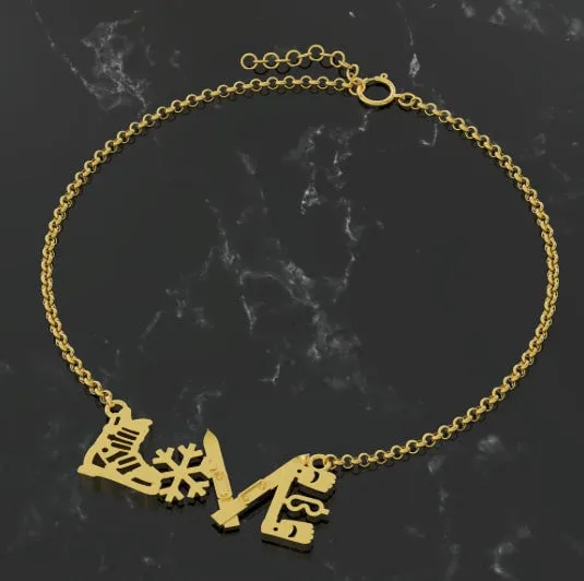 Ski Love Pendant