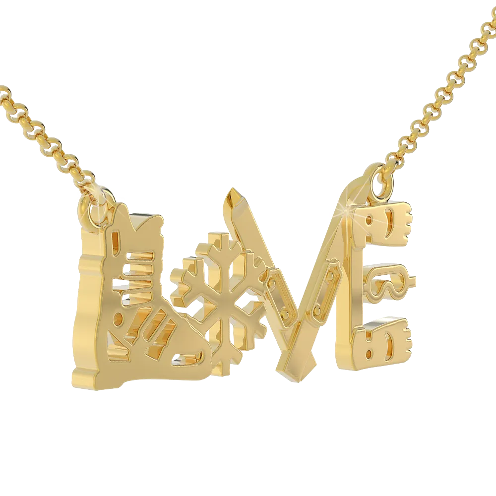 Ski Love Pendant