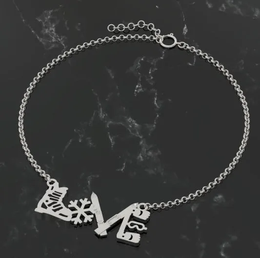 Ski Love Pendant