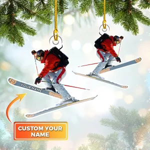 SKIING 1 - SHAPED ORNAMENT- BY97