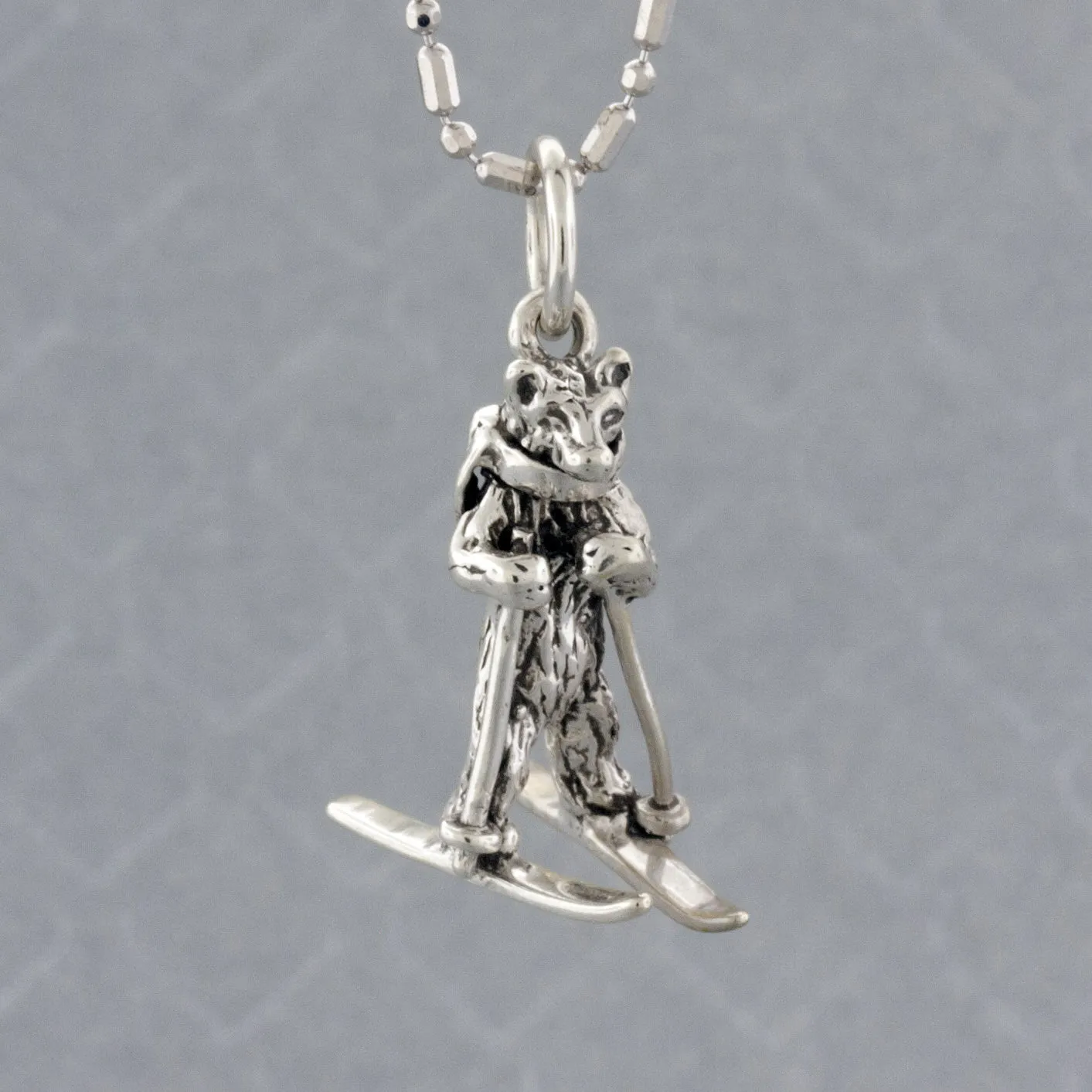 Skiing Bear Charm