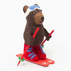 Skiing Bear Ornament, Nepal