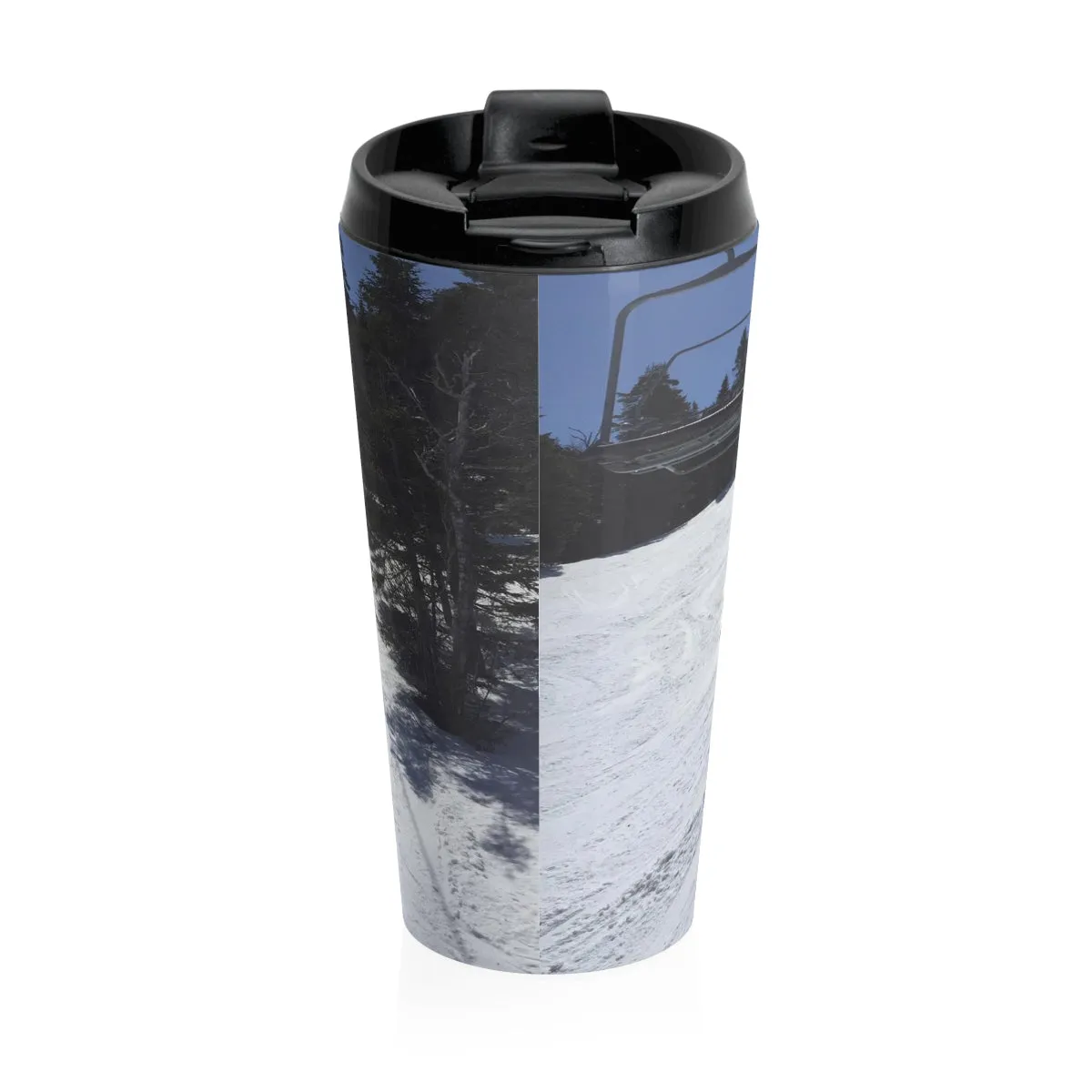 Skiing Is My Happy Place - Stainless Steel Skiing Travel Mug