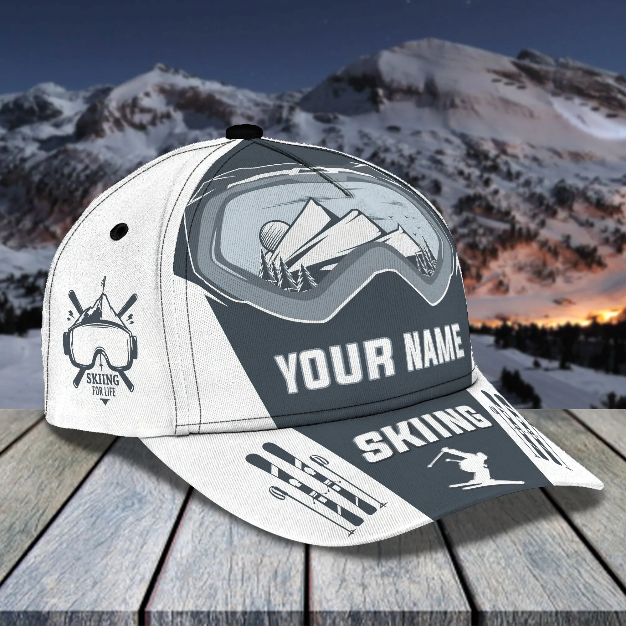 SKIING - Personalized Name Cap 01 - RINC98