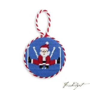 Skiing Santa Needlepoint Ornament