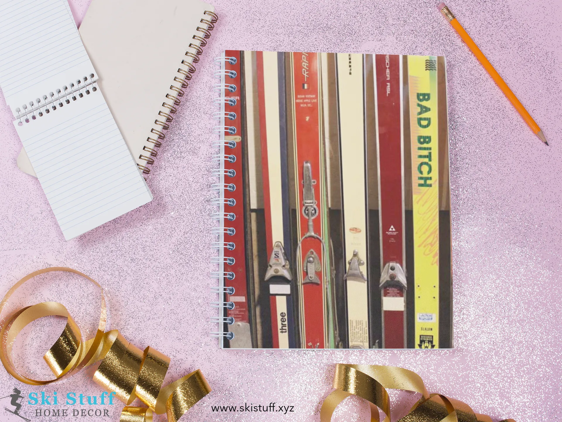 Skis and Bindings - Spiral Notebook