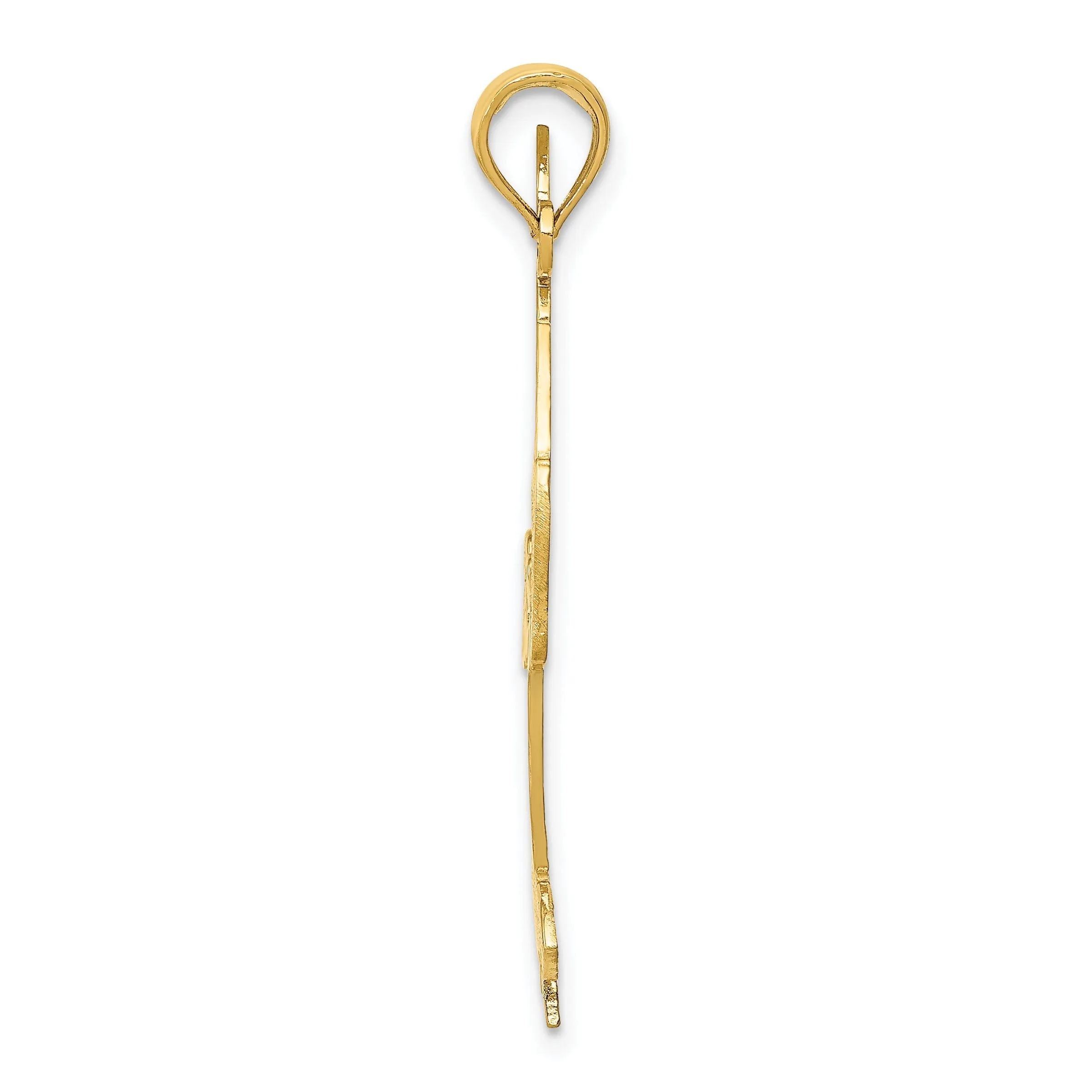 Solid 14k Yellow Gold Girl Gymnast Charm Pendant