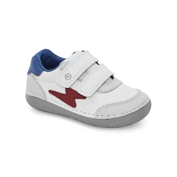 Stride Rite Boys Kennedy Infant/Toddler White/Navy Leather Shoes