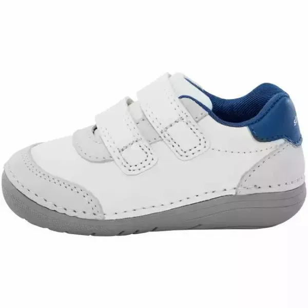 Stride Rite Boys Kennedy Infant/Toddler White/Navy Leather Shoes