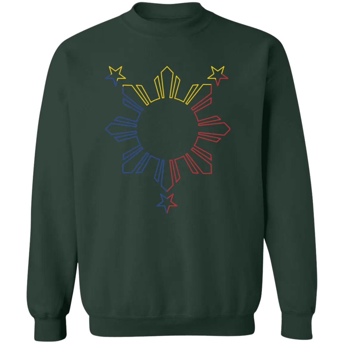 Sun and Stars Outline Unisex Crewneck Pullover Sweatshirt