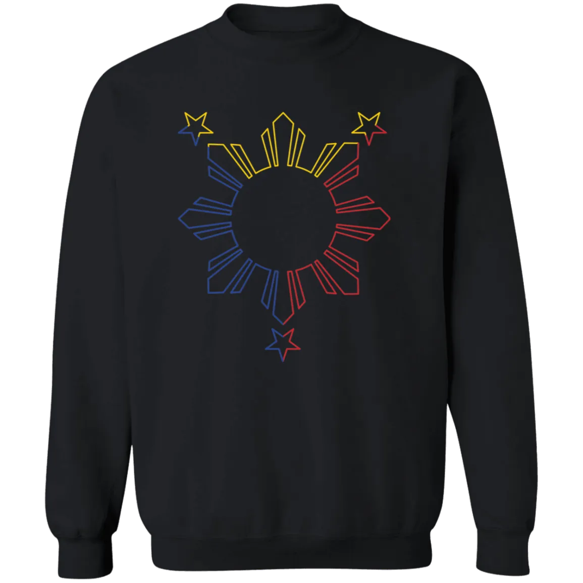 Sun and Stars Outline Unisex Crewneck Pullover Sweatshirt