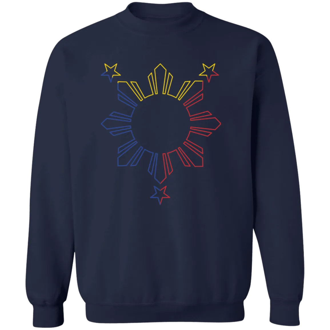 Sun and Stars Outline Unisex Crewneck Pullover Sweatshirt