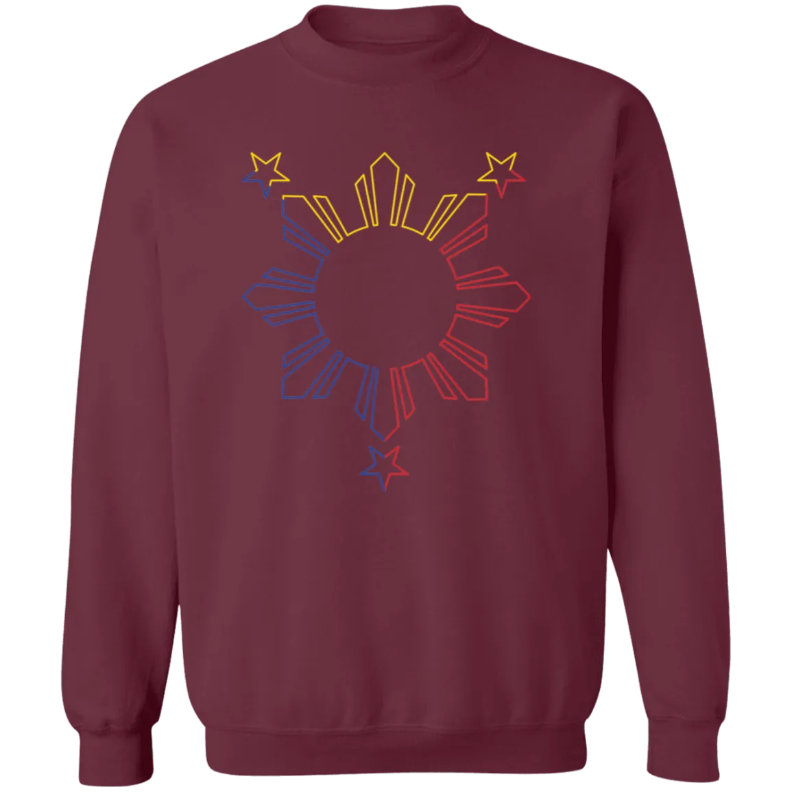 Sun and Stars Outline Unisex Crewneck Pullover Sweatshirt