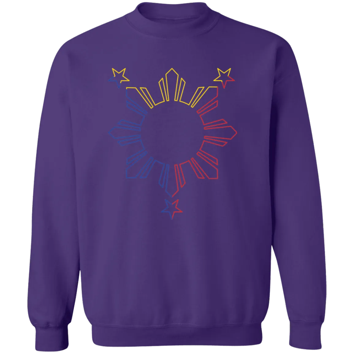 Sun and Stars Outline Unisex Crewneck Pullover Sweatshirt