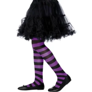 Tights, Childs - Purple & Black