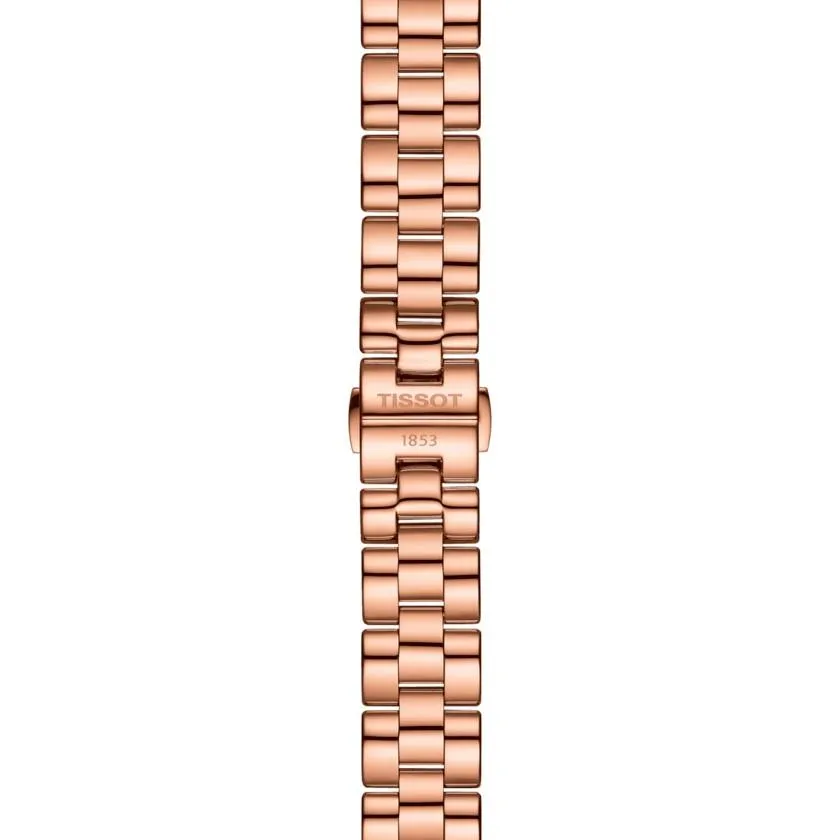 Tissot T-Wave 30mm Clock Madreper peak Diamonds Quartz Steel Finish Pvd Gold Rose T112.210.33.111.00