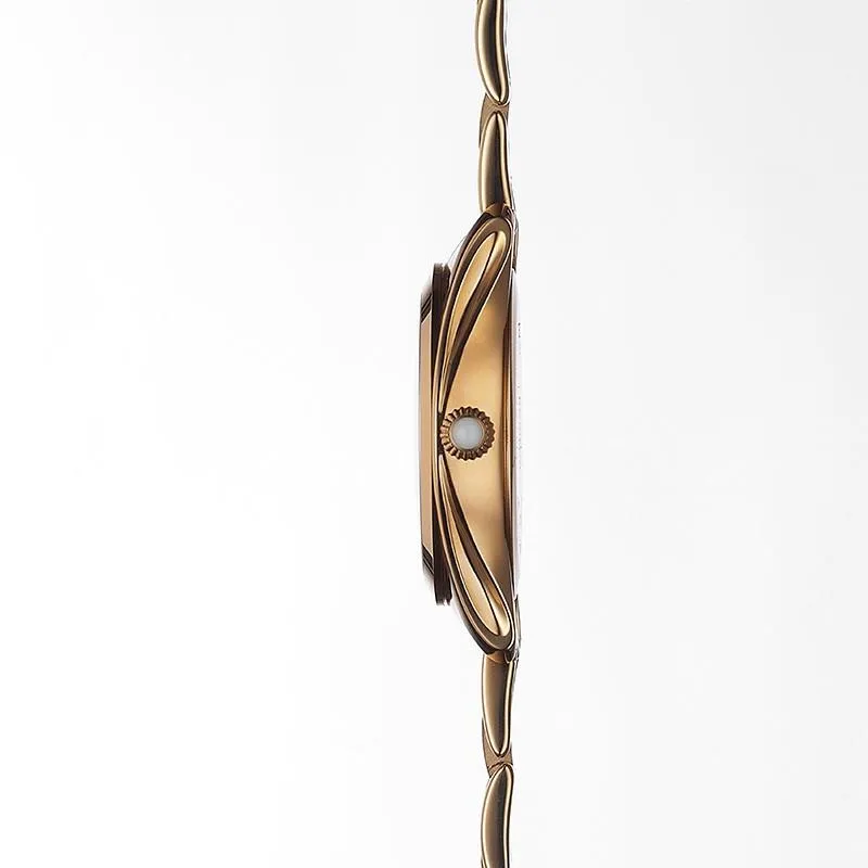 Tissot T-Wave 30mm Clock Madreper peak Diamonds Quartz Steel Finish Pvd Gold Rose T112.210.33.111.00