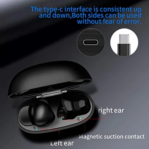 True Wireless Earbuds Bluetooth 5.2 with Led Display Charging Case Waterproof Earbuds 35 Hours Playtime Built-in Mic Earbuds HiFi Premium Sound with Deep Bass for Sport,Black