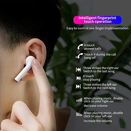 True Wireless Earbuds Bluetooth 5.2 with Led Display Charging Case Waterproof Earbuds 35 Hours Playtime Built-in Mic Earbuds HiFi Premium Sound with Deep Bass for Sport,Black