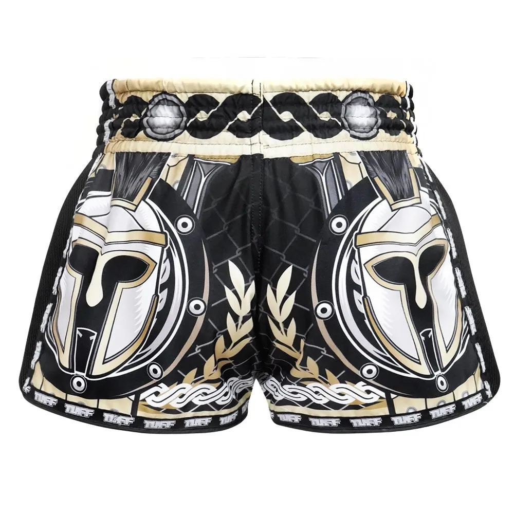 Tuff Retro Style Shorts - Black & White Muay Thai