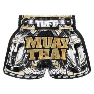 Tuff Retro Style Shorts - Black & White Muay Thai