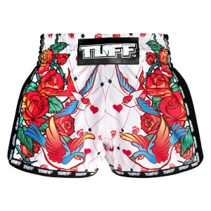 Tuff Retro Style Shorts - Rose With Birds