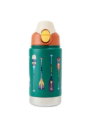 United by Blue 12oz Stainless Steel Bottle Kids Paddle Stripes Green