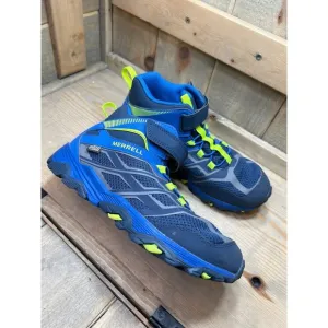 US6W Merrell Boys Moab FST Mid AC MK259189Y Blue Hiking Shoes Sneakers