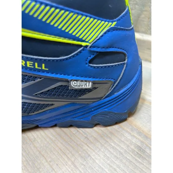 US6W Merrell Boys Moab FST Mid AC MK259189Y Blue Hiking Shoes Sneakers