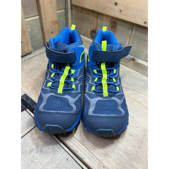 US6W Merrell Boys Moab FST Mid AC MK259189Y Blue Hiking Shoes Sneakers