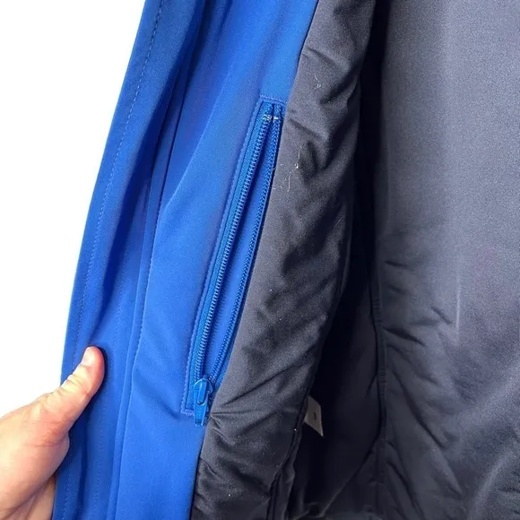 Vintage Eddie Bauer Unisex Blue Hooded Insulated Heavy Winter Jacket Size Small