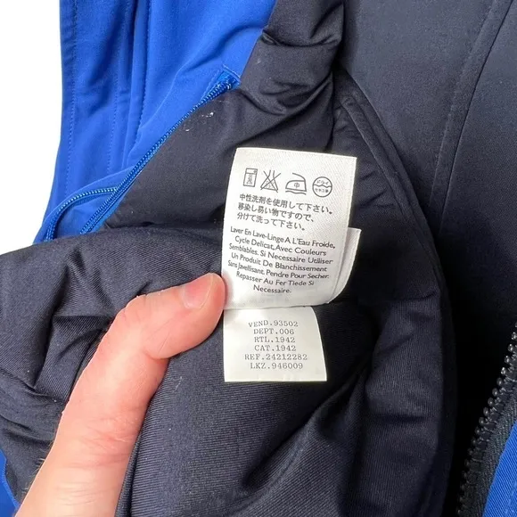Vintage Eddie Bauer Unisex Blue Hooded Insulated Heavy Winter Jacket Size Small