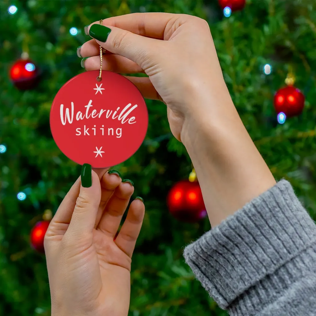 Waterville Christmas Skiing Ornament