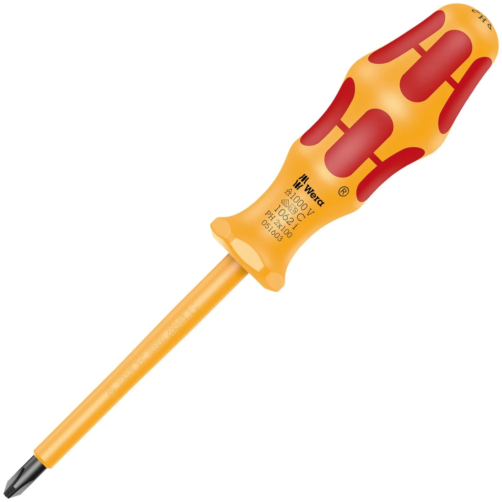 Wera Screwdriver VDE Insulated 1000V Kraftform 1000 Series Slotted Phillips Pozi