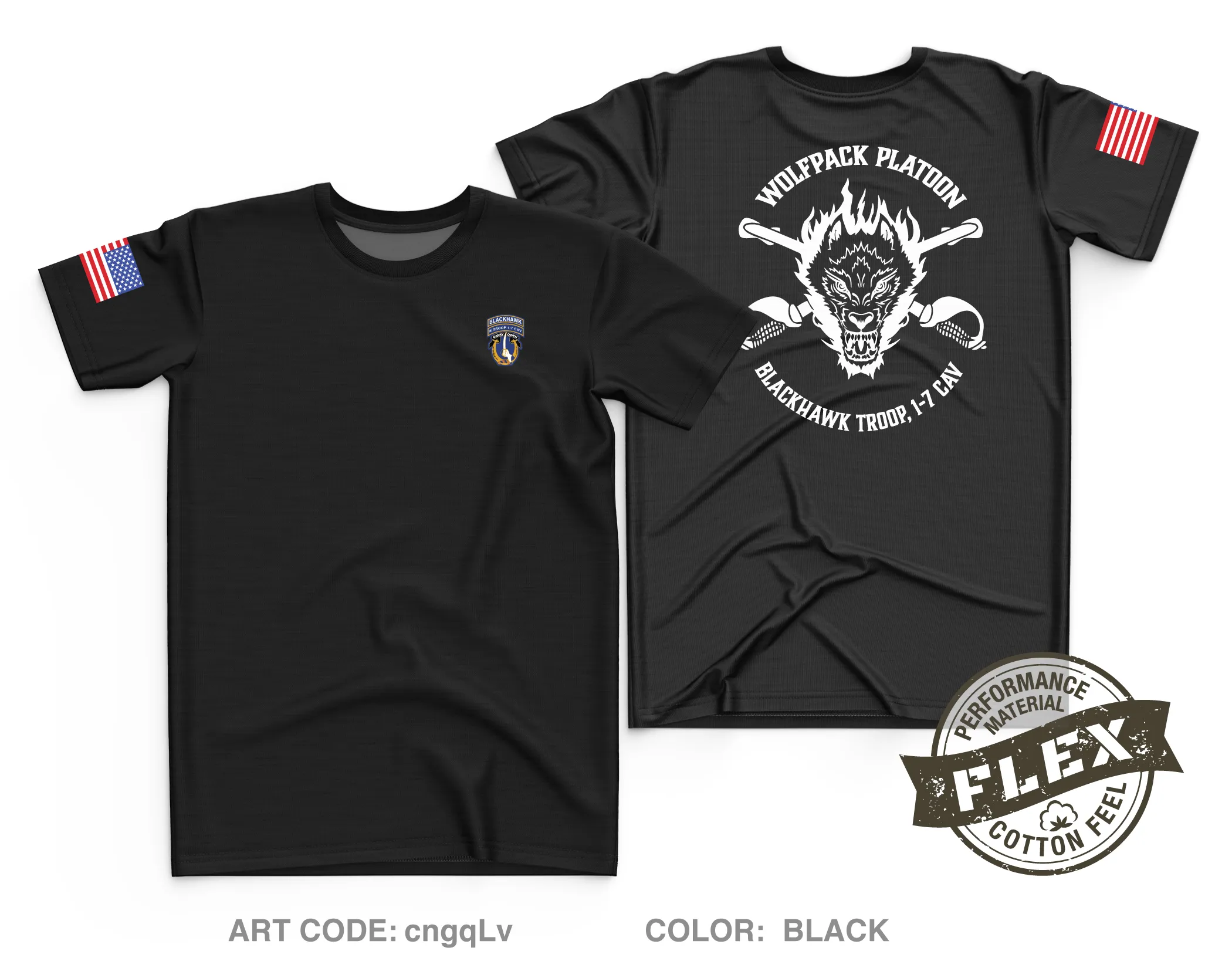 White Platoon, B TRP, 1-7 CAV Core Men's SS Flex Performance Tee - cngqLv