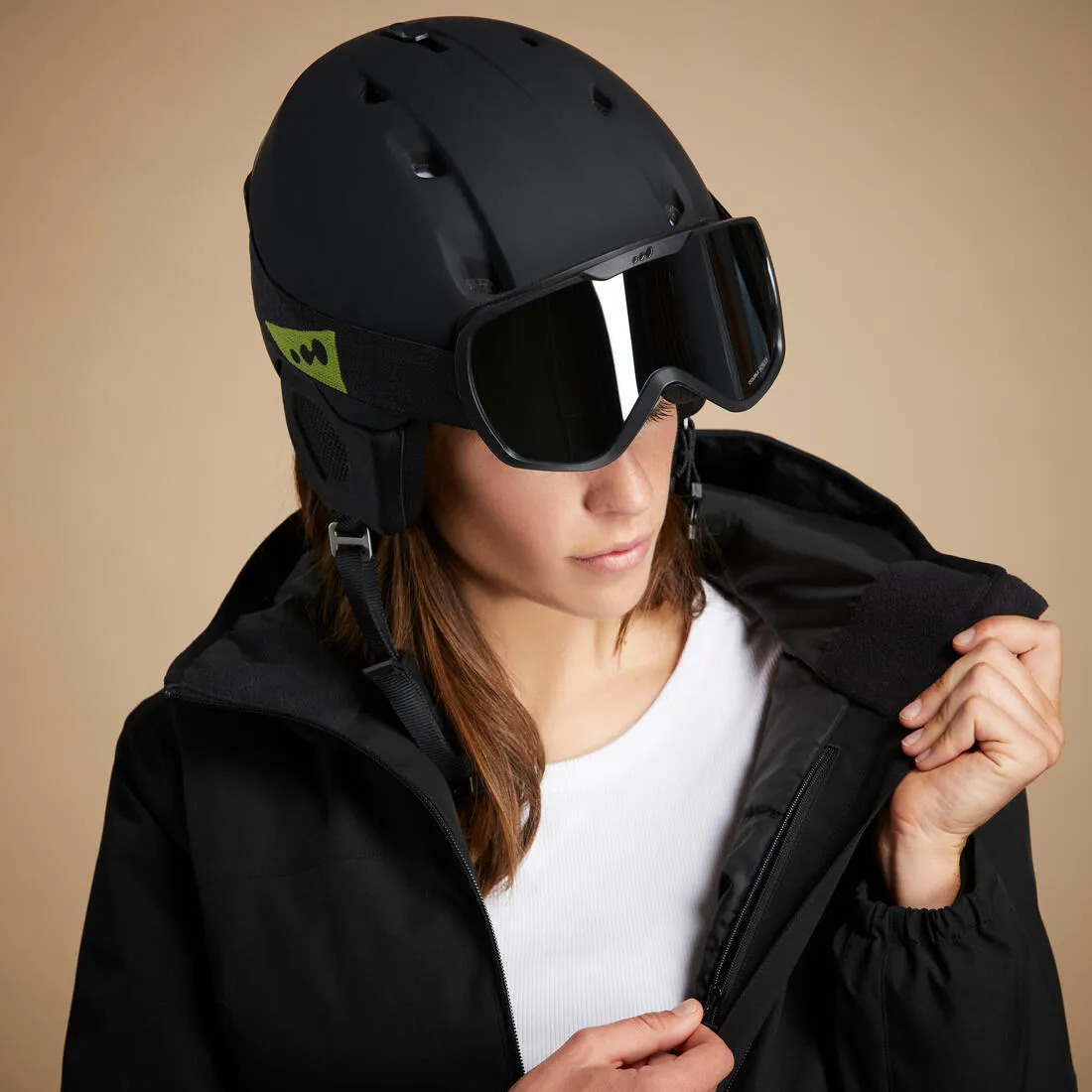 Women’s Warm and Waterproof Ski Jacket 100 - Black